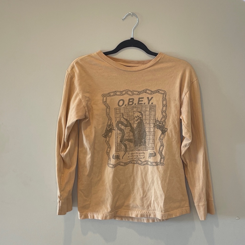 Tan obey, long sleeve
